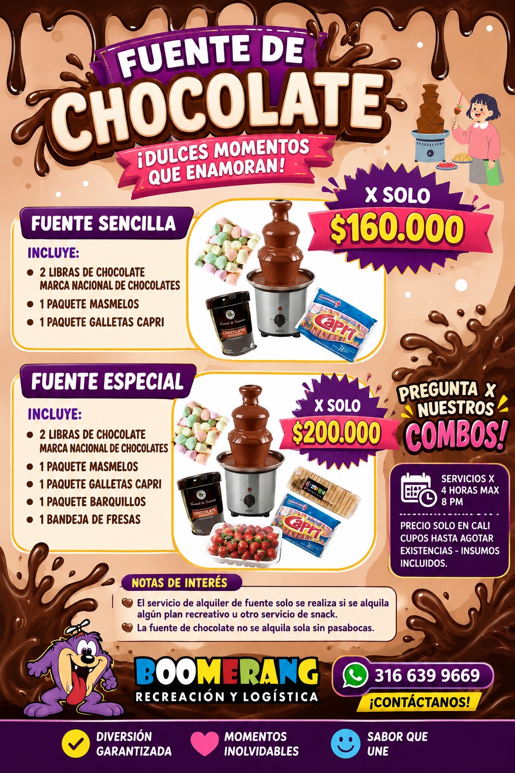 fuente de chocolate
